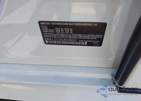 2018 BMW 740E xDrive Iperformance from USA, damaged, VIN WBA7J2C59JB246241